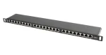Lanberg PPS6-0024-B černý / Patch panel / 19" / 24 portů / 0,5U / CAT.6 FTP stíněný (PPS6-0024-B)