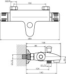 NOVASERVIS Vanová baterie termostatická bez příslušenství 150 mm 2620/1,0