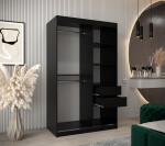 Šatní skříň Abi Miror 3 Barva korpusu: Černá, Rozměry: 180 cm, Dveře: Černá