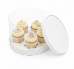Cake star Plastový kulatý box na cupcakes nebo dort bílý 1 patro (na 5ks)