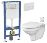 GEBERIT DuofixBasic s bílým tlačítkem DELTA50 + WC CERSANIT DELFI + SOFT SEDÁTKO 458.103.00.2 50BI DE2