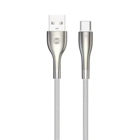 Forever Sleek Kabel USB-A (M) - USB-C (M) 1m bílá / 3 A (5900495084293)