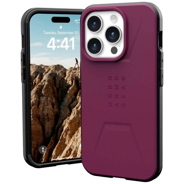 Pouzdro UAG Civilian MagSafe, bordeaux - iPhone 15 Pro