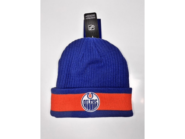 Fanatics Pánská zimní čepice Edmonton Oilers NHL A/CAP Beanie Cuff