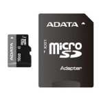 ADATA Premier Micro SDHC karta 16GB + SD adaptér / UHS-I U1 Class 10 / R: 30MB/s / W: 10MB/s (AUSDH16GUICL10-RA1)