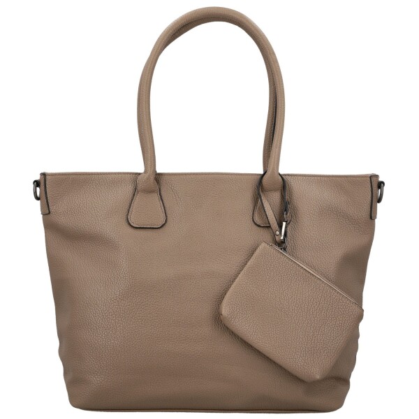 Trendy dámská koženková kabelka na rameno Ceyla, tmavě béžová