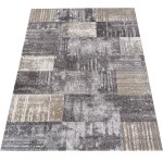 DumDekorace Moderní koberec Panamero - šedý s geometrickým vzorem Šířka: 80 cm | Délka: 150 cm