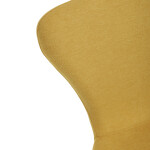 Židle jídelní, žlutá látka, nohy černý kov