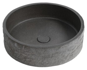 SAPHO - ISPIR betonové umyvadlo včetně výpusti, 40cm, černý granit AR476