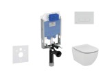 IDEAL STANDARD - ProSys Set předstěnové instalace, klozetu a sedátka Tesi, tlačítka Oleas M1, Rimless, SoftClose, chrom mat ProSys80M SP83