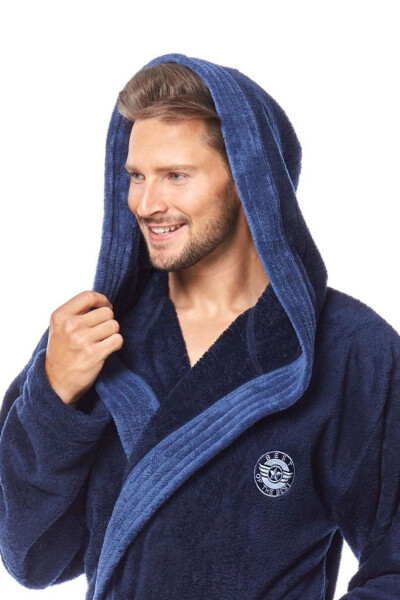 Pánský župan George dark blue - L&L tmavě modrá 3XL