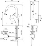 Ideal Standard Umyvadlová baterie otočným výtokem, výpustí, chrom B1716AA