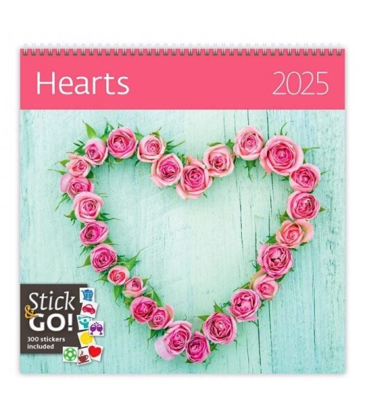 Kalendář nástěnný 2025 Hearts
