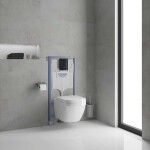 GROHE - Rapid SL Předstěnová instalace s nádržkou pro závěsné WC, tlačítko Skate Cosmopolitan, lesklá černá 39940000