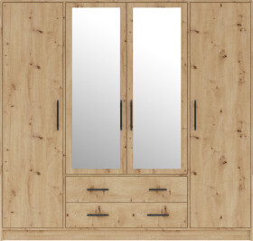 Šatní skříň Smart SR1 Varianta: Se zrcadlem, Barva korpusu + barva dveří: Dub artisan