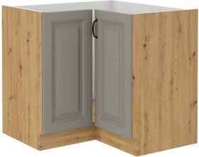Spodní rohová skříňka Stilo 90x90 ND 2F BB Barva korpusu: Dub artisan, Barva dvířek: Clay Grey