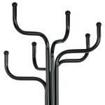 Věšák stojanový, kovová konstrukce, černý matný lak, výška 188 cm, nosnost 12 kg