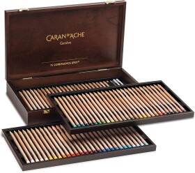 Caran d'Ache, 6901.476, Luminance, umělecké pastelky nejvyšší kvality v dřevěné kazetě, 84 ks