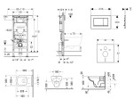 GEBERIT - Duofix Set předstěnové instalace, klozetu a sedátka Duravit D-Code, tlačítka Sigma20, Rimless, SoftClose, lesklý chrom/chrom mat SANI11CP1102