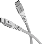 Goobay Supersoft bílá / Datový kabel USB-C / Textilní opletení / Kovové konektory / 2 m (70194)