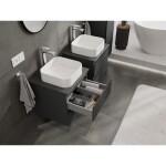 MEXEN/S - Rivel koupelnová skříňka pod umyvadlo 50, 2 zásuvky, reliéf , grafit mat 91A20-05047-2-BFF66