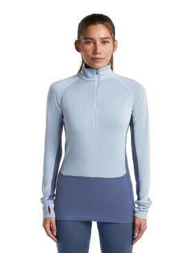 Dámské merino triko dlouhý rukáv, 1/2 zip ICEBREAKER Wmns Merino 260 ZoneKnit LS Half Zip, Dawn/Zincblue/Cb velikost: L