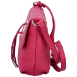 Módní malá dámská kožená crossbody Victorien, tmavě růžová