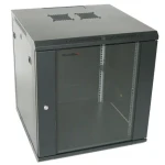 XtendLan 15U/600x600 černá / Nástěnný rozvaděč / 19" / skleněné dveře / rozložený (WS-15U-66-BLACK-U-P)