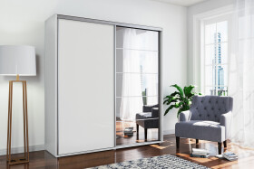 Šatní skříň Ska A21 XL Barva korpusu: Bílá, Rozměry: 200 cm, Dveře: Bílé