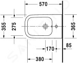 DURAVIT - Happy D.2 Stojící bidet, s WonderGliss, alpská bílá 22671000001