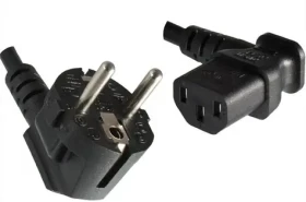 MicroConnect Síťový napájecí kabel Schuko 90° úhel - C13 270° úhel 1.8m černá (PE010518L)