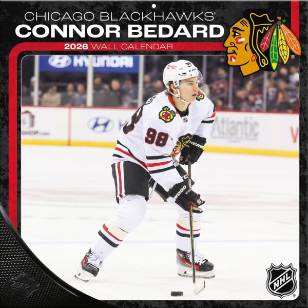 JF Turner Kalendář Chicago Blackhawks NHL Connor Bedard 2026 Wall Calendar