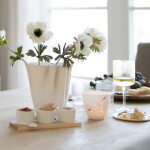 Räder Porcelánový svícen Gold Birds Large, bílá barva, porcelán