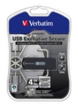 Verbatim Store 'n' Go Executive Secure 4GB černá / Flash Disk / USB 2.0 / čtení: 11MBs / zápis: 8MBs (47311)