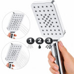 Erga Oslo, sprchový set s batériou, poličkou, výtokom a hlavovou sprchou 30 × 30 cm, chrómová, ERG-YKA-BP.OSLO-30-CHR