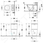 DURAVIT - D-Neo WC kombi mísa, Vario odpad, Rimless, HygieneGlaze, bílá 2002092000