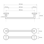 SAPHO - X-ROUND BLACK držák ručníků 300, černá mat XR400B