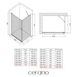 CERANO - Sprchový kout Antelo L/P - 6 mm - černá matná, transparentní sklo - 110x100x190 - otočný CER-482215