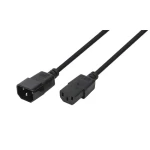 LogiLink VDE černá / Prodlužovací napájecí kabel / IEC C14 - C13 / 3 m / 250 V, 10 A (CP110)