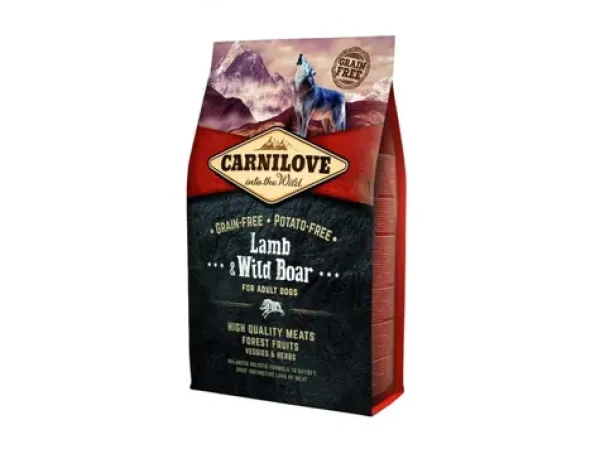 Carnilove Lamb Wild Boar for Adult 4 kg / Holistické kompletní krmivo pro dospělé psy všech velikostí (8595602553679)