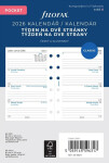 FILOFAX kalendář 2026 kapesní, týden/2 str, linky, ČJ+SJ