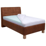 Čalouněná postel Victoria 120x200, hnědá, včetně matrace