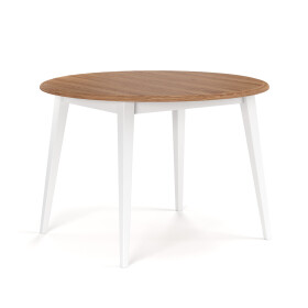 Massivo.cz Jídelní stůl Belluno Elegante 90 cm, bílý-zlatý dub, kulatý, borovice, masiv
