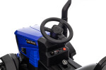 Mamido Dětský elektrický traktor s vlečkou 12V 7Ah EVA kola ECO kůže modrý