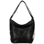 Trendy dámský koženkový kabelko-batoh Kavya, černý