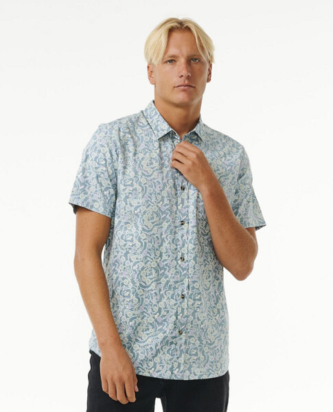 Košile Rip Curl FLORAL REEF S/S SHIRT Bluestone