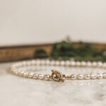 Perlový náhrdelník Katerina Gold - chirurgická ocel, říční perla, Zlatá 42 cm