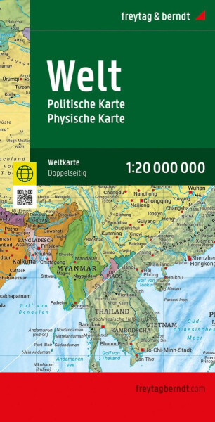Mapa světa 1:20 000 000 / politicko-fyzická mapa (složená)