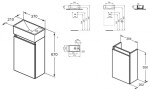 IDEAL STANDARD - Eurovit+ Skříňka s umývátkem, 55x35x20 cm, 1 dvířka, přírodní dub/hedvábná černá R0578Y8