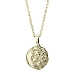 Pánský ocelový náhrdelník Lion Gold - přívěsek s motivem lva, Zlatá 60 cm